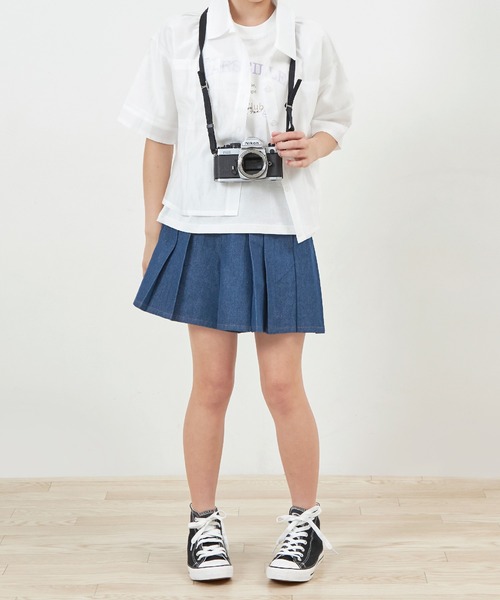 trois lapins kp（トロワラパンケーピー）の「プリーツショートパンツ(140～160)（その他パンツ・キッズ・サックスブルー/ブルー・140cm/150cm/160cm）」の21枚目の写真