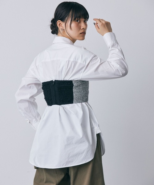 BABYLONE（バビロン）の「ベーシックシャツ（シャツ/ブラウス・レディース・ホワイト/サックスブルー/ベビーピンク・フリー）」の6枚目の写真