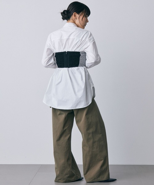 BABYLONE（バビロン）の「ベーシックシャツ（シャツ/ブラウス・レディース・ホワイト/サックスブルー/ベビーピンク・フリー）」の9枚目の写真