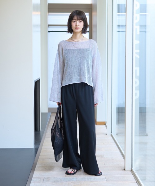 Rouge vif Anna(ルージュヴィフアンナ)の「【人気追加】カットジャージサイドラインパンツ/ウエストゴム(その他パンツ・レディース・ブラック/ブラウン/ベージュ・36/38)」の14枚目の写真