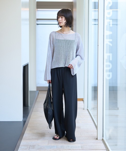 Rouge vif Anna(ルージュヴィフアンナ)の「【人気追加】カットジャージサイドラインパンツ/ウエストゴム(その他パンツ・レディース・ブラック/ブラウン/ベージュ・36/38)」の15枚目の写真