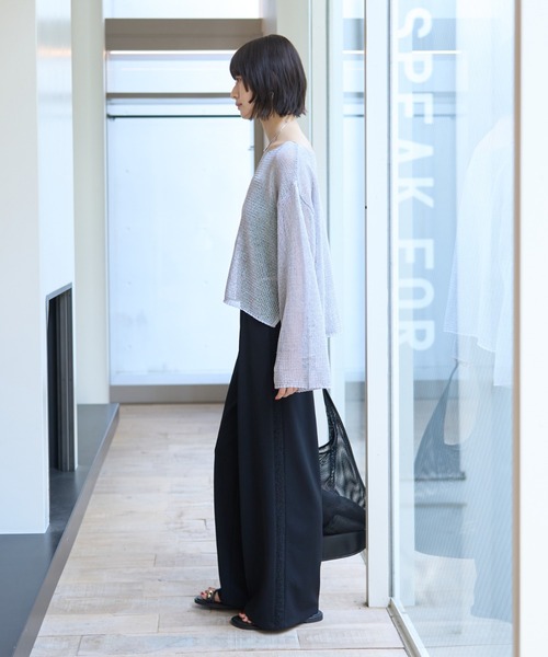 Rouge vif Anna(ルージュヴィフアンナ)の「【人気追加】カットジャージサイドラインパンツ/ウエストゴム(その他パンツ・レディース・ブラック/ブラウン/ベージュ・36/38)」の16枚目の写真