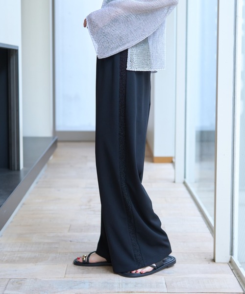 Rouge vif Anna(ルージュヴィフアンナ)の「【人気追加】カットジャージサイドラインパンツ/ウエストゴム(その他パンツ・レディース・ブラック/ブラウン/ベージュ・36/38)」の21枚目の写真