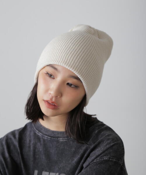 FREE'S MART（フリーズマート）の「カラーワッチ（ニットキャップ/ビーニー・レディース・ブラック/グレー/ホワイト・ﾌﾘ-）」の10枚目の写真