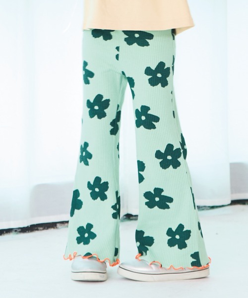 HOGAN RANCH WEAR（ホーガンランチウエア）の「ワッフルメローフレアーパンツ（その他パンツ・キッズ・オフホワイト/ピンク/ライトグレー/ライトブルー/ミント/グリーン/ラベンダー・100/150/140/110/90/120/130/80）」の4枚目の写真