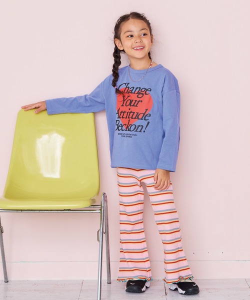 HOGAN RANCH WEAR（ホーガンランチウエア）の「ワッフルメローフレアーパンツ（その他パンツ・キッズ・オフホワイト/ピンク/ライトグレー/ライトブルー/ミント/グリーン/ラベンダー・100/150/140/110/90/120/130/80）」の12枚目の写真