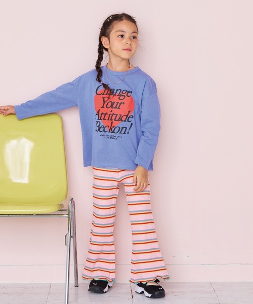 HOGAN RANCH WEAR（ホーガンランチウエア）の「ワッフルメローフレアーパンツ（その他パンツ・キッズ・オフホワイト/ピンク/ライトグレー/ライトブルー/ミント/グリーン/ラベンダー・100/150/140/110/90/120/130/80）」の13枚目の写真