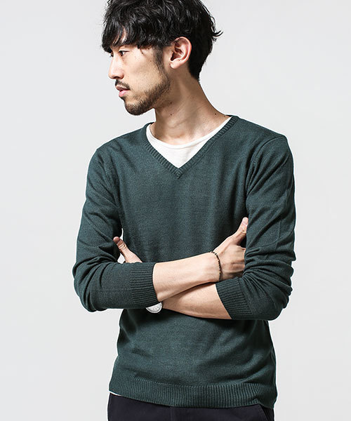 NANO universe（ナノユニバース）の「カシミアブレンドVネックニット（ニット/セーター・メンズ・ブルー/ボルドー/ブラック/ネイビー/グレー/グリーン・X-LARGE/SMALL/LARGE/MEDIUM）」の4枚目の写真