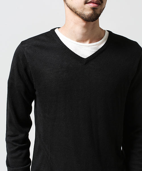 NANO universe（ナノユニバース）の「カシミアブレンドVネックニット（ニット/セーター・メンズ・ブルー/ボルドー/ブラック/ネイビー/グレー/グリーン・X-LARGE/SMALL/LARGE/MEDIUM）」の8枚目の写真