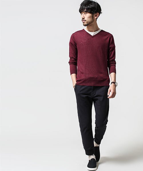 NANO universe（ナノユニバース）の「カシミアブレンドVネックニット（ニット/セーター・メンズ・ブルー/ボルドー/ブラック/ネイビー/グレー/グリーン・X-LARGE/SMALL/LARGE/MEDIUM）」の13枚目の写真