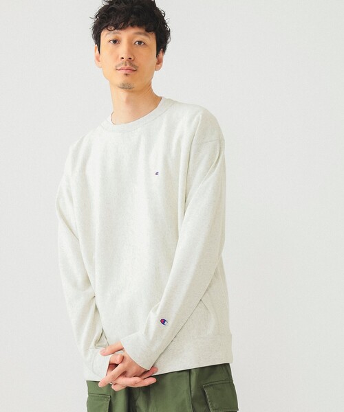 Champion（チャンピオン）の「Champion × BEAMS / 別注 リバースウィーブ(R) ロングスリーブ Tシャツ（Tシャツ/カットソー・メンズ・ブラック/オートミール/ホワイト・S/XL/L/M）」の3枚目の写真