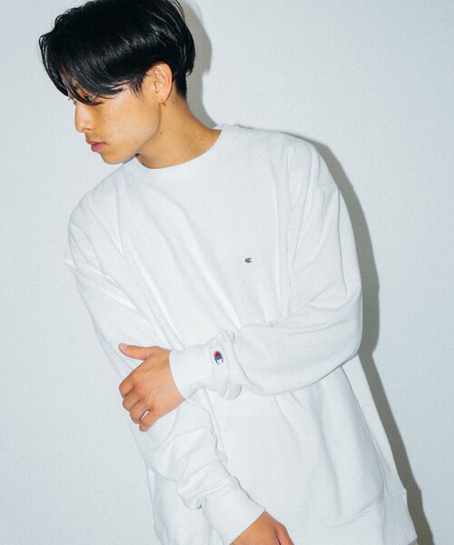 Champion（チャンピオン）の「Champion × BEAMS / 別注 リバースウィーブ(R) ロングスリーブ Tシャツ（Tシャツ/カットソー・メンズ・ブラック/オートミール/ホワイト・S/XL/L/M）」の11枚目の写真