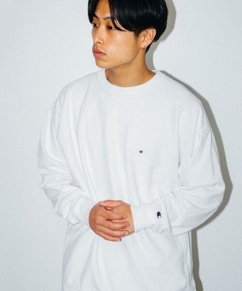 Champion（チャンピオン）の「Champion × BEAMS / 別注 リバースウィーブ(R) ロングスリーブ Tシャツ（Tシャツ/カットソー・メンズ・ブラック/オートミール/ホワイト・S/XL/L/M）」の10枚目の写真