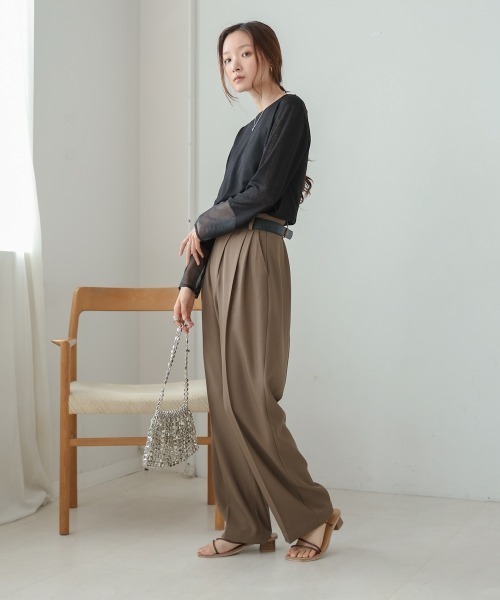 Bab(バブ)の「袖シアーベーシックカットソー(Tシャツ/カットソー・レディース・ブラック/オフホワイト/ベージュ/イエロー・FREE)」の17枚目の写真