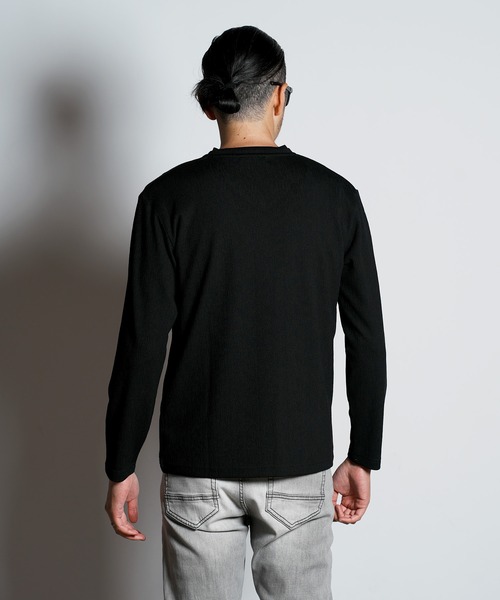 RATTLE TRAP(ラトルトラップ)の「ジャガードレイヤードVネック(Tシャツ/カットソー・メンズ・ブラック/ホワイト・LL/L/M/S)」の9枚目の写真