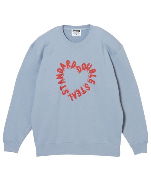 DOUBLE STEAL（ダブルスティール）の「ハートロゴ 裏パイルスウェット（スウェット・メンズ・ライトブルー/杢グレー/ブラック・X-LARGE/LARGE/MEDIUM）」の3枚目の写真