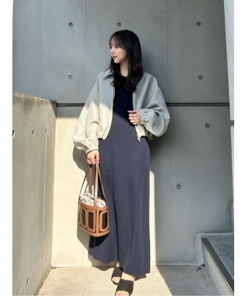 セール】ハイツイストウール総針ストレートワンピース