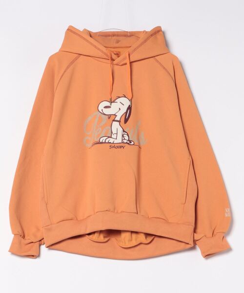 KRIFF MAYER Lady's Collection（クリフメイヤーレディースコレクション）の「裏起毛スヌーピーゆるパーカー（パーカー・レディース・カーキ/ナチュラル/カラフル/チャコール/オレンジ・MEDIUM/LARGE）」の4枚目の写真