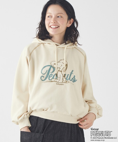 【セール】裏起毛スヌーピーゆるパーカー（パーカー）｜KRIFF MAYER Lady's Collection（クリフメイヤーレディースコレクション）