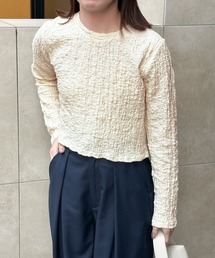 クラッシュジャガードロングスリーブカットソー