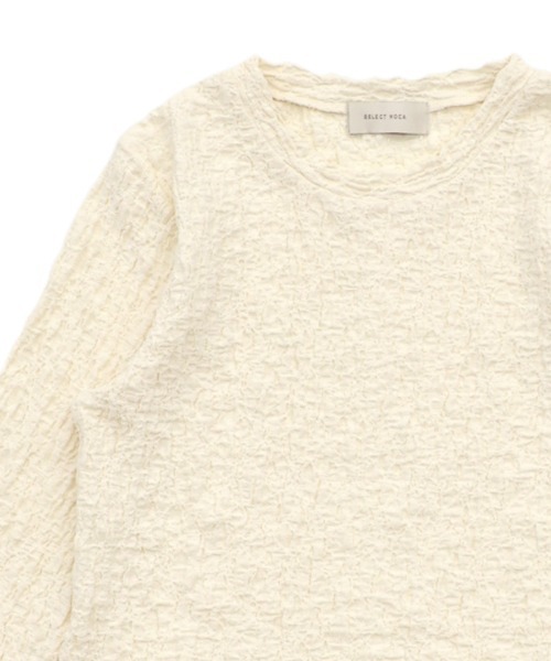 select MOCA(セレクトモカ)の「クラッシュジャガードロングスリーブカットソー(Tシャツ/カットソー・レディース・ブラック/ブルー/ライム/アイボリー・FREE)」の15枚目の写真