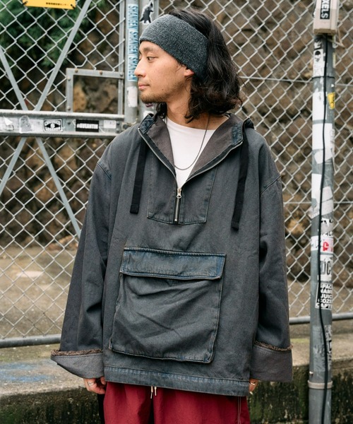 SOUNDSGOOOOD（サウンズグッド）の「【SOUNDS GOOOOD / サウンズグッド】デニムアノラックパーカー（パーカー・メンズ・スカイブルー/ブラック/ベージュ・ONE SIZE）」の6枚目の写真