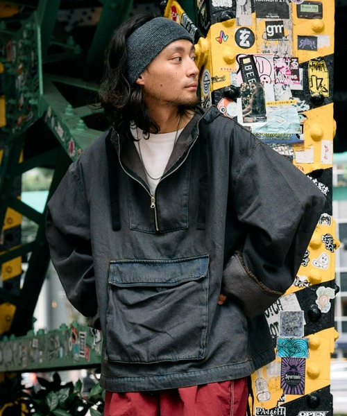 SOUNDSGOOOOD（サウンズグッド）の「【SOUNDS GOOOOD / サウンズグッド】デニムアノラックパーカー（パーカー・メンズ・スカイブルー/ブラック/ベージュ・ONE SIZE）」の7枚目の写真