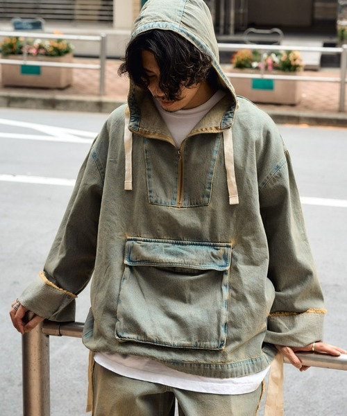 SOUNDSGOOOOD（サウンズグッド）の「【SOUNDS GOOOOD / サウンズグッド】デニムアノラックパーカー（パーカー・メンズ・スカイブルー/ブラック/ベージュ・ONE SIZE）」の16枚目の写真