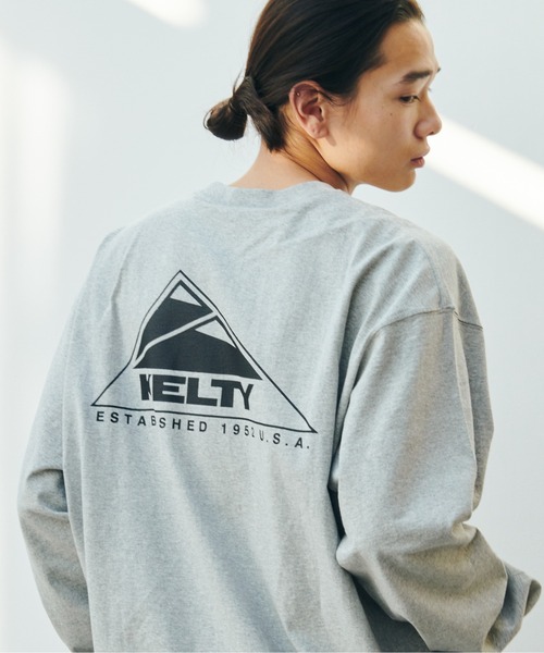 KELTY（ケルティ）の「バックロゴ L/S ティーシャツ（Tシャツ/カットソー・レディース・バーガンディー/アイボリー/ブラック/ヘザーグレー/ダークグリーン/ネイビー・M/L）」の3枚目の写真