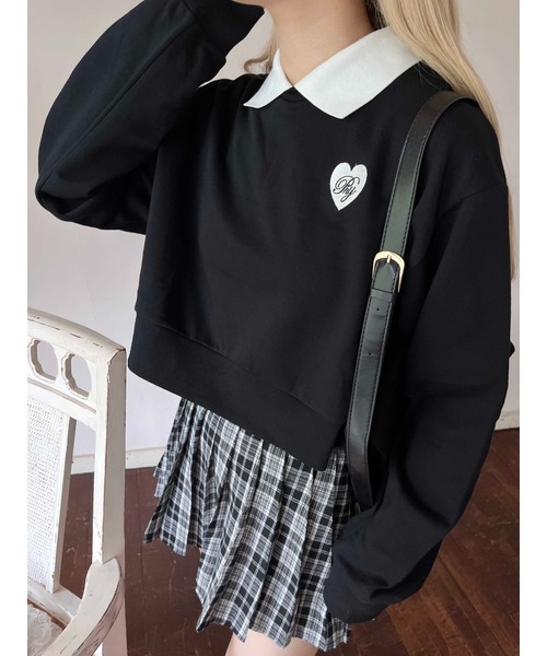 PHILLY（フィリー）の「【PHILLY】ハートポイント襟付きスウェット（スウェット・レディース・ブラック/ホワイト/グレー・FREE）」の14枚目の写真