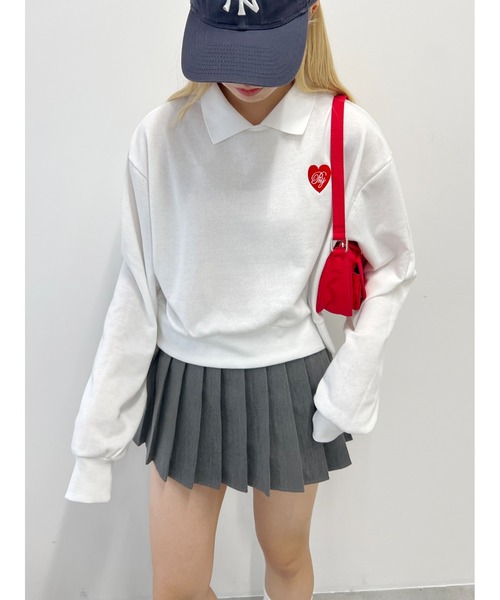 PHILLY（フィリー）の「【PHILLY】ハートポイント襟付きスウェット（スウェット・レディース・ブラック/ホワイト/グレー・FREE）」の9枚目の写真