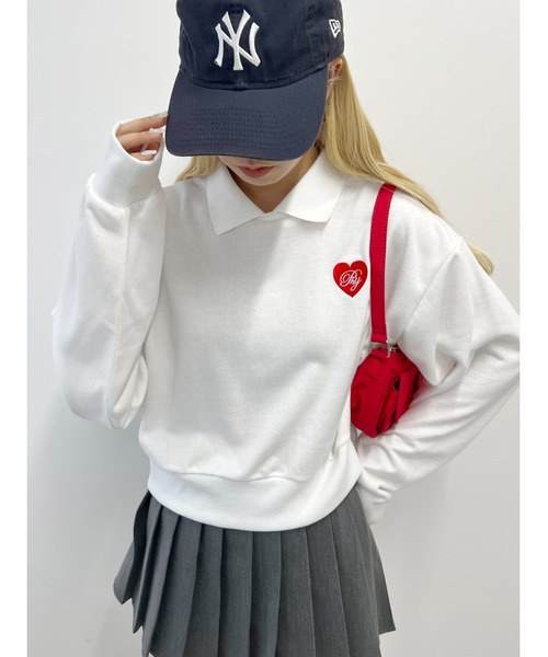 PHILLY（フィリー）の「【PHILLY】ハートポイント襟付きスウェット（スウェット・レディース・ブラック/ホワイト/グレー・FREE）」の10枚目の写真