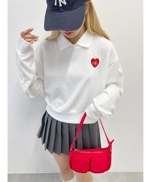 PHILLY（フィリー）の「【PHILLY】ハートポイント襟付きスウェット（スウェット・レディース・ブラック/ホワイト/グレー・FREE）」の13枚目の写真