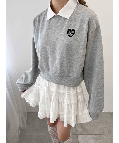 PHILLY（フィリー）の「【PHILLY】ハートポイント襟付きスウェット（スウェット・レディース・ブラック/ホワイト/グレー・FREE）」の21枚目の写真