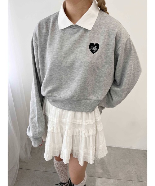 PHILLY（フィリー）の「【PHILLY】ハートポイント襟付きスウェット（スウェット・レディース・ブラック/ホワイト/グレー・FREE）」の22枚目の写真