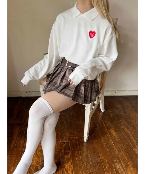 PHILLY（フィリー）の「【PHILLY】ハートポイント襟付きスウェット（スウェット・レディース・ブラック/ホワイト/グレー・FREE）」の6枚目の写真