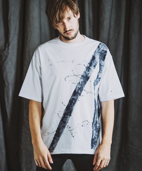 NO ID.(ノーアイディ)の「【NO ID.】NO Paint Loose Crew Neck T-Shirt / NO ペイント ルーズ クルーネック Tシャツ(Tシャツ/カットソー・メンズ・ホワイト×ブラック/ブラック×ホワイト/ブラック×レッド/ホワイト×ブルー・ONE SIZE)」の13枚目の写真