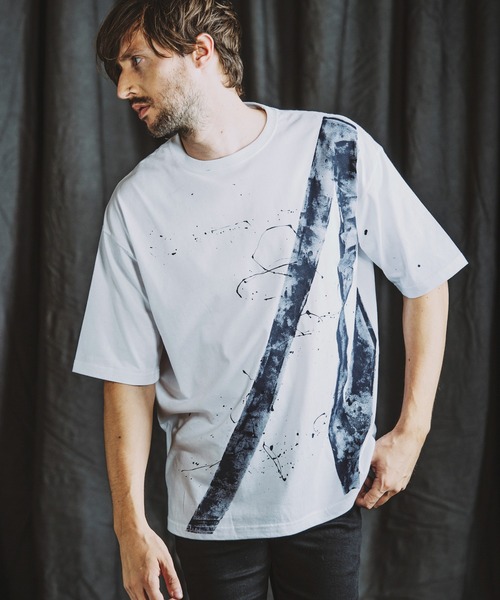 NO ID.(ノーアイディ)の「【NO ID.】NO Paint Loose Crew Neck T-Shirt / NO ペイント ルーズ クルーネック Tシャツ(Tシャツ/カットソー・メンズ・ホワイト×ブラック/ブラック×ホワイト/ブラック×レッド/ホワイト×ブルー・ONE SIZE)」の16枚目の写真