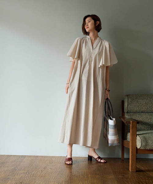 LUXE】フレアスリーブAラインワンピース（ワンピース）｜STYLE DELI 