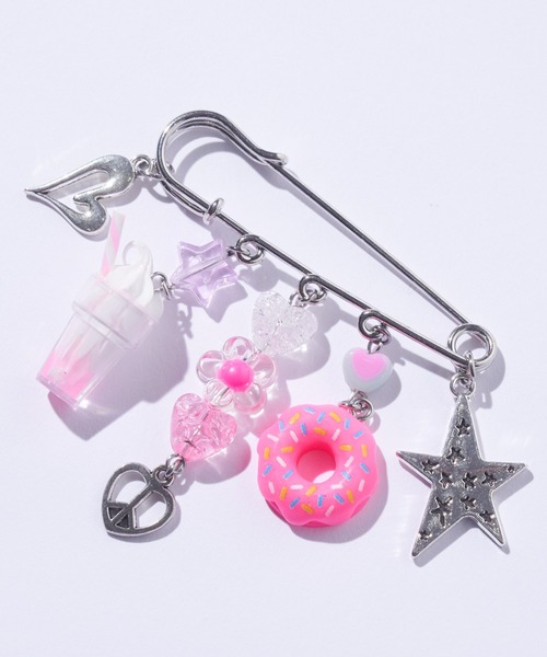 セール】Multi motif charm brooch / マルチモチーフチャームブローチ 
