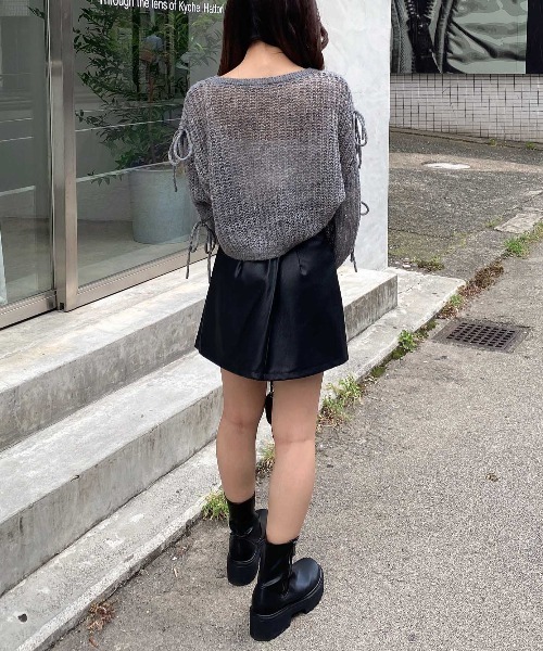 INGNI（イング）の「ショルダースリットリボンモヘアニット（ニット/セーター・レディース・ライトブルー/アイボリー/ピンク/杢グレー・M）」の16枚目の写真