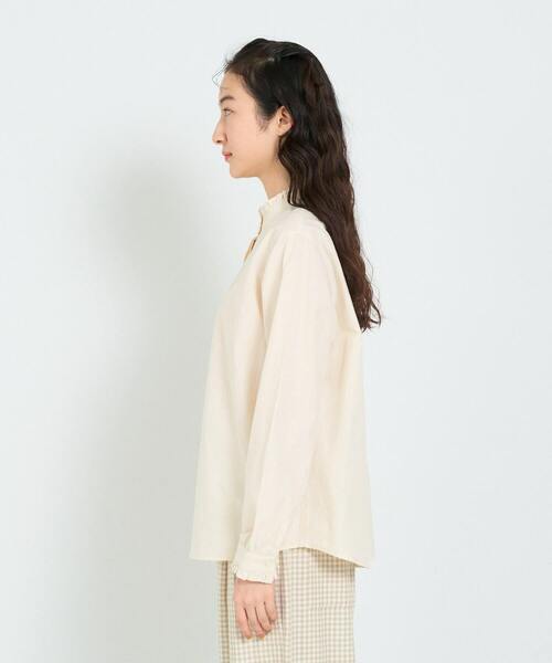 conges payes ADIEU TRISTESSE（コンジェ ペイエ アデュートリステス）の「ダンガリースタンドフリルシャツ（シャツ/ブラウス・レディース・インディゴブルー/キナリ/グレー・38）」の11枚目の写真