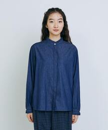 conges payes ADIEU TRISTESSE | ダンガリースタンドフリルシャツ(シャツ/ブラウス)