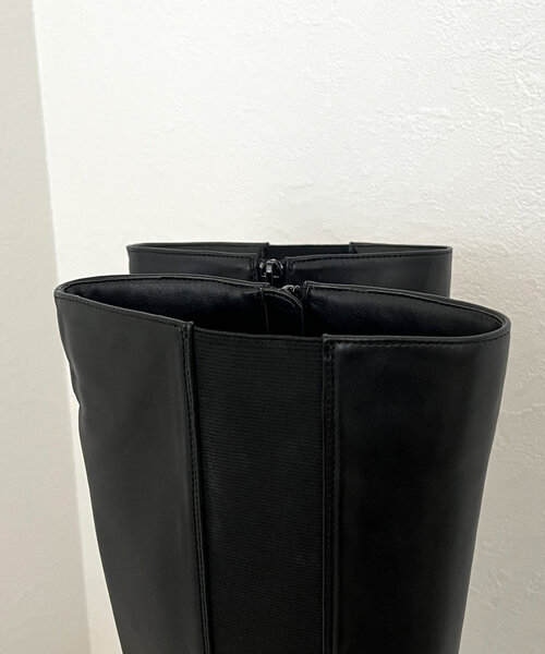 prose verse（プロズヴェール）の「サイドゴアトラックソール厚底ロングブーツ（ブーツ・レディース・ブラック・X-LARGE/LARGE/MEDIUM/SMALL）」の2枚目の写真