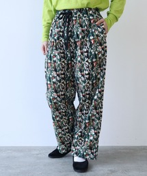yuni | キュプラリサイクルコットン　ハンドプリント　ハナとストライプ イージーパンツ(その他パンツ)