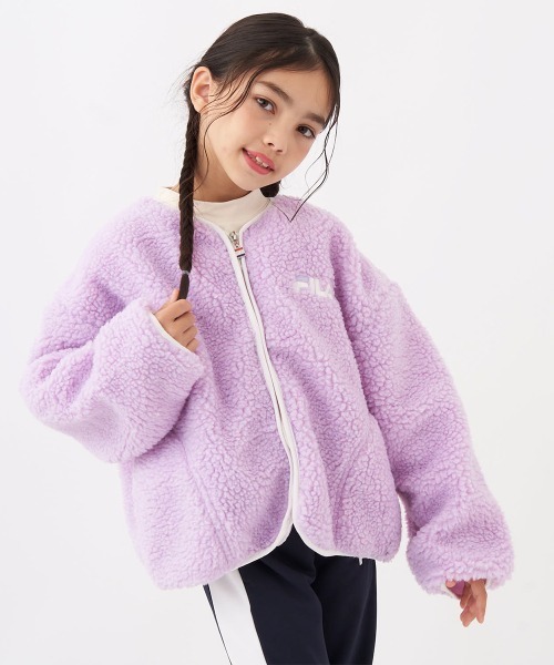 FILA(フィラ)の「シープボアジャケット(その他アウター・キッズ・オフホワイト/ネイビー/ラベンダー・130/140/150/160)」の1枚目の写真