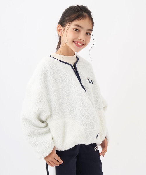 FILA(フィラ)の「シープボアジャケット(その他アウター・キッズ・オフホワイト/ネイビー/ラベンダー・130/140/150/160)」の2枚目の写真