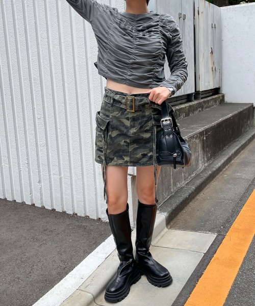 WEGO(ウィゴー)の「WEGO/ヴィンテージライクシャーリングトップス(Tシャツ/カットソー・レディース・スミクロ/ワイン・FREE)」の3枚目の写真