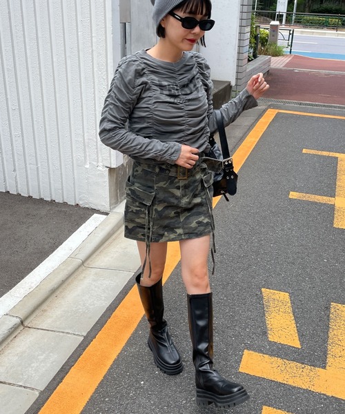 WEGO(ウィゴー)の「WEGO/ヴィンテージライクシャーリングトップス(Tシャツ/カットソー・レディース・スミクロ/ワイン・FREE)」の9枚目の写真
