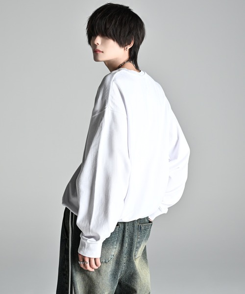 welise（ウェライズ）の「【welise × 犬飼京 -ephemeral-】プレミアムスムースコットン ヘムドローコード グラデーション/無地オーバーロンT（Tシャツ/カットソー・メンズ・ホワイト系その他/ブラック系その他/ホワイト/ブラック系その他2/ブラック・M/L/S）」の17枚目の写真